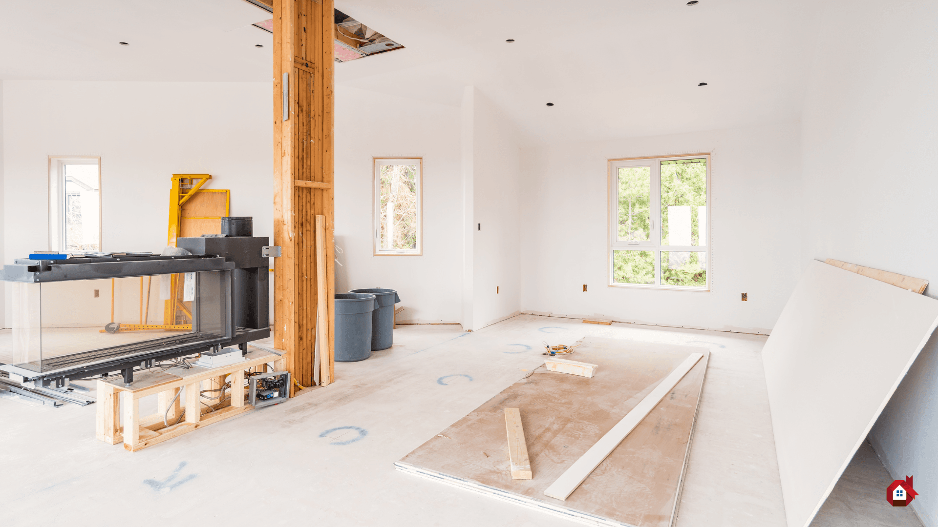 pièce de vie en rénovation